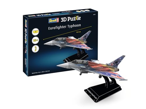Revell Puzzle 3D 00253 Eurofighter Typhoon « Rapid Pacific », 75 pièces, très détaillé, amusant et facile à construire, 45 cm de long