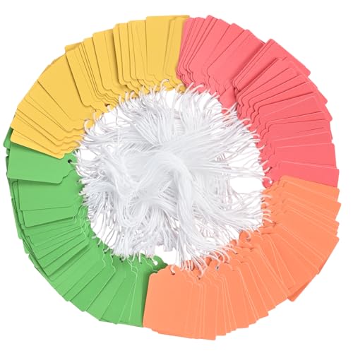 Etiquetas de colores con cuerda Brothersbox de superficie mate para precios y regalos, 1000 ud
