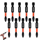 10pcs PH2-50mm Pozi-Drive 2 Impact Duty Screwdriver Drill Driver Bits Sets,Anti-Slip Strong Magnetic Head Phillips Screwdriver Bits,Suitable for Furniture Assembly,Home Appliance and Mechanical Repair