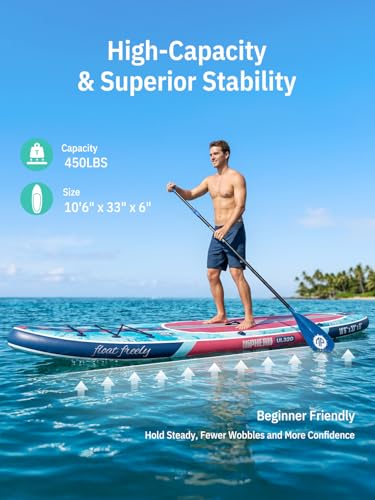 Image of Niphean Inflatable Stand Up Paddle Board with SUP Accessories, Anti-Slip EVA Deck, 10'6'' Inflatable Paddle Boards for Adults & Youth of All Skill Levels