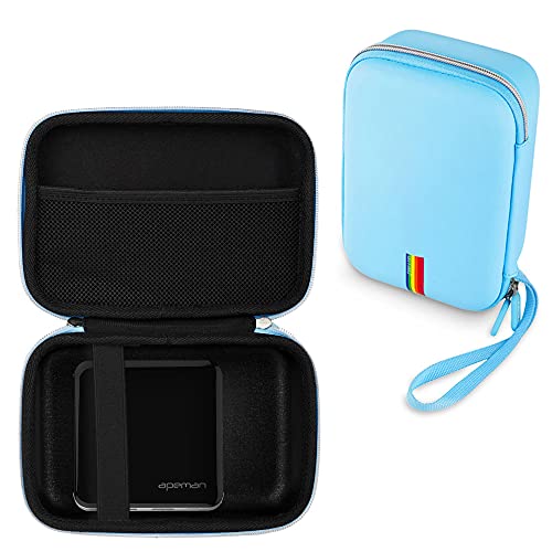 Leayjeen Portable Projector Case Compatible with APEMAN M4 Mini Portable Projector, Video DLP Pocket Projector for Home and Outdoor Entertainment (Case Only) (Blue)