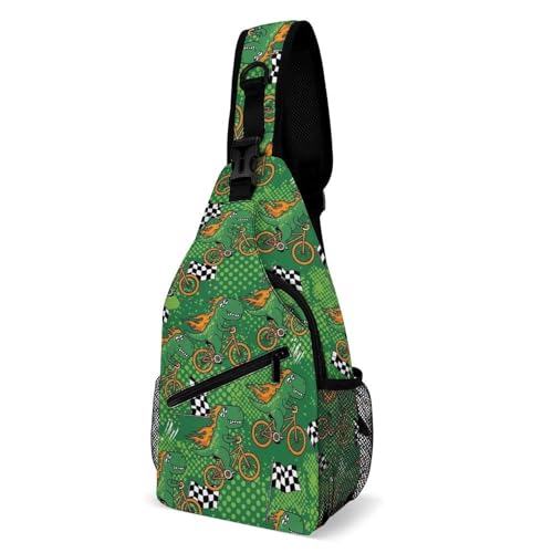 Sac bandoulière moto élégant au design dinosaure unique et mixte
