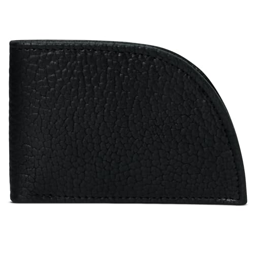 ROGUE WALLET Genuine Bison Leather Wallets for Men - RFID Blocking Curved Men's Front Pocket Wallet w/ 3 Card Slots, Plastic ID Slot, Full Billfold Section & More - Slim Wallets for Men (Black)