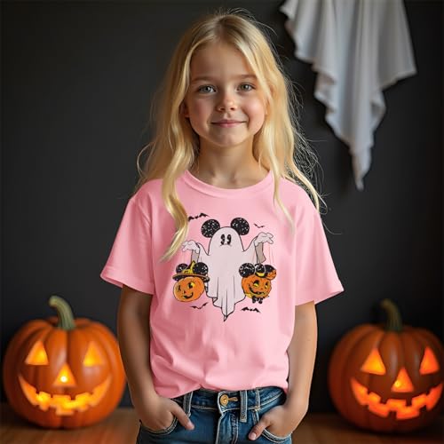 Ritatte Halloween Shirts for Kids Girls Boys Ghost Pumpkin Graphic Shirt Spooky Season T-Shirt Funny Pumpkin Puppet Tees Tops3