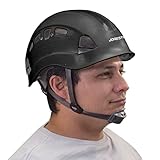 JORESTECH - ABS Work-at Height and Rescue Hard Hat Casco ventilado ranurado con trinquete ajustable Suspensión de 6 puntos ANSI Z89.1-14 (negro)