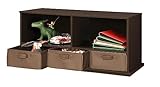 Badger Basket Shelf Storage Cubby with Three Baskets, Espresso