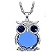 Yaizlind Jewelry Silver Plated Purple Cubic Zirconia Inlay Owl Chain Pendant Necklace for Women