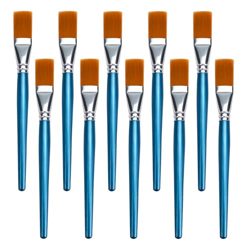 JEAWIWI Set de 10 Pinceles de Pintura Acrílica de 30 mm, Azul