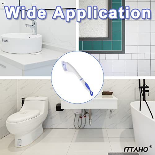 Ittaho 12" Wide Floor Scrub Brush With Long Handle,Extendable Grout Cleaner Brush For Tile Floor,Deck,Patio,Marble,Garage,Kitchen,Bathroom,Extra Hand Grout Brush(Blue) #TOP2