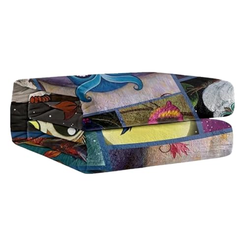 Generico Manta con diseño animal, búho suave y cálida, manta de peluche para el | Para mujeres, hombres, niños, camping, coche, silla, sofá, salón, dormitorio, exterior, viaje