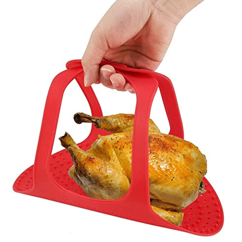 Silicone Turkey Lifter, Reusable Heat Resistant Non Stick Poultry Lifter Turkey Roasting Sling Oven Baking Mat for Home Cooking, 23.2 x 12.4 in