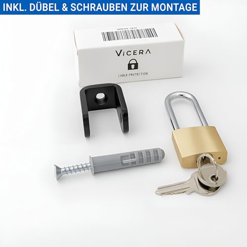 EVify Typ 2 Diebstahlschutz mit Schloss - Diebstahlsicherung für Ladekabel an der Wallbox, für Kabel bis 22 mm Durchmesser geeignet