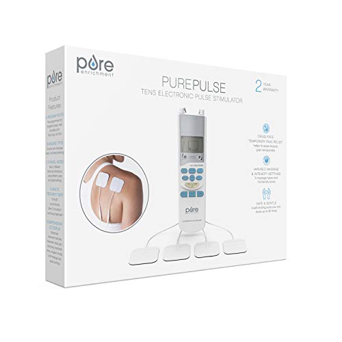 Pure Enrichment Purepulse Tens Electronic Pulse Stimulator Featuring Comprehensive Lcd Screen, 6 Programs, 3 Massage Settings, And 2 Channels - Includes 4 Aaa Batteries + 4 Reusable Electrode Pads #TOP7