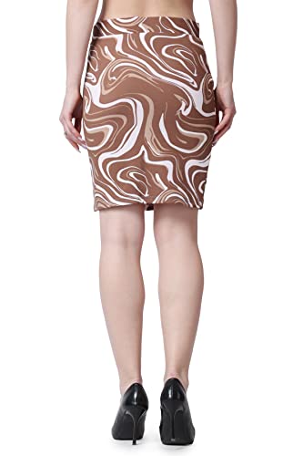 Image of POPWINGS Casual Printed Pencil Slit Skirt for Women || Summer Skirt for Women || Concert Slit Short Skit for Women