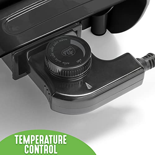 Greenlife Healthy Ceramic Nonstick, 12" 5Qt Square Electric Skillet With Glass Lid, Dishwasher Safe, Adjustable Temperature Control, Pfas-Free, Black #TOP6