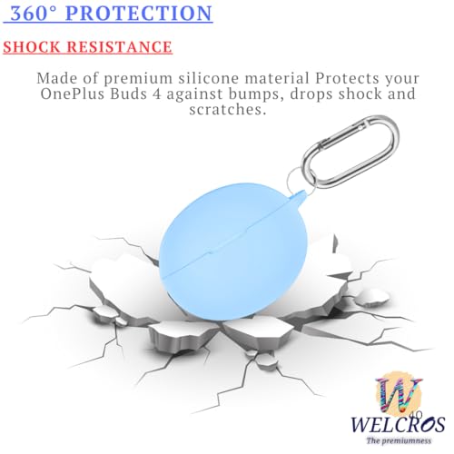 Image of WELCROS Soft Silicone Protective Case Cover for OnePlus Buds 4 (SkyBlue)