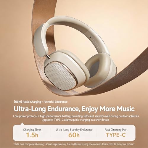 Image of Wireless Bluetooth Headphones with Active Noise Cancelling (Up to 48dB),60H Playtime,Hi-Res Audio,40mm Drivers,Spatial Sound,Foldable,Detachable Mic(Wired /Wireless Use),M12 Pink.