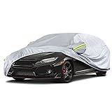 KouKou Hatchback Car Cover Waterproof All Weather for Automobile, Snowproof/Rainproof/Windproof/Dustproof/Scratch Resistant, with Zipper Cotton, Fit Hatchback (Length up to 178 inch)