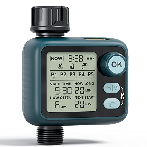 Programmateur D'arrosage Aupoko - Avec Retard De Pluie, écran LCD, étanche IP55, Pour Jardin Et Potager