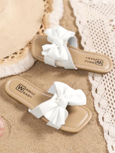 Image of GORGLITTER Girl's Bow Sandals Round Open Toe Slip on Beach Summer Shoes