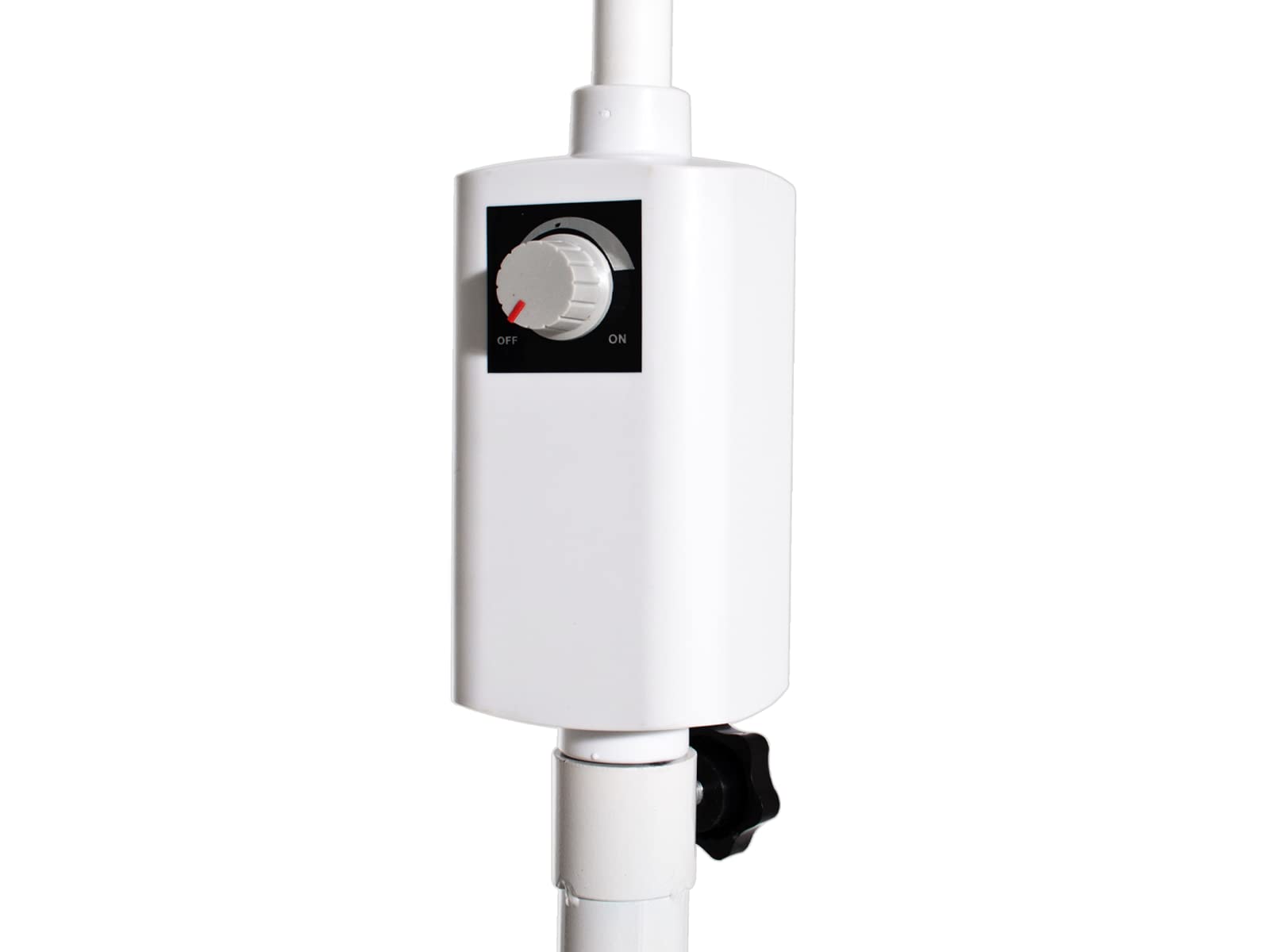 QUIRUMED Lámpara de examen LED con base rodable, Lámpara cirugía menor, Brazo flexible, Multiposicionable, Blanca, Regulable en altura, Intensidad graduable, Bombilla LED 3W