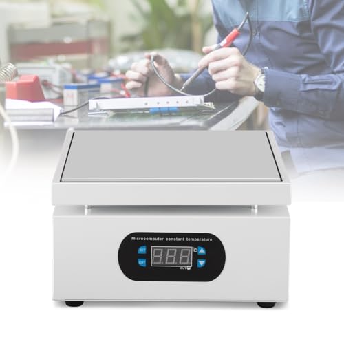 Heizplatte Löten 550W mit LED Mikrocomputer,Vorheizplatte für SMD Lötstation,PCB Rework & Elektronikreparatur,150x150mm Alu-Platte,0-400°C präzise Temperaturregelung für Displayreparatur und Labor