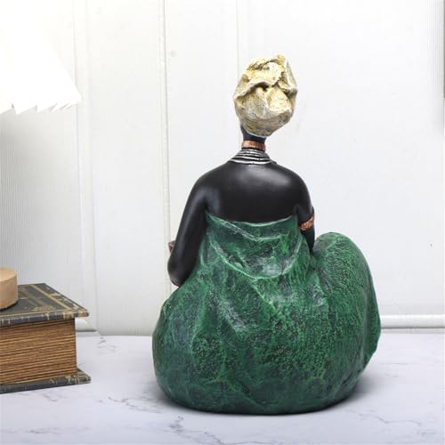 Statue africaine et sculpture tribale exotique en résine pour décoration de table - 6