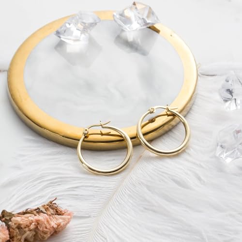 Philip Jones Gold Plated 25mm Hoop Earrings - Image 4