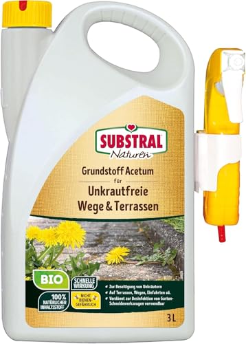 Substral Naturen Grundstoff Acetum, 3L Spray - unterstützt die Unkrautbeseitigung auf Wegen, Terrassen oder Hauszufahrten
