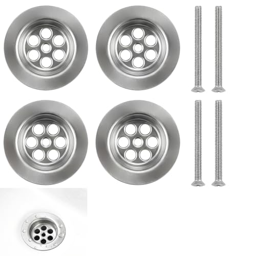 ZhuPu 4 Pcs Bath Drain Cover, Stainless Steel Overflow Cap, 