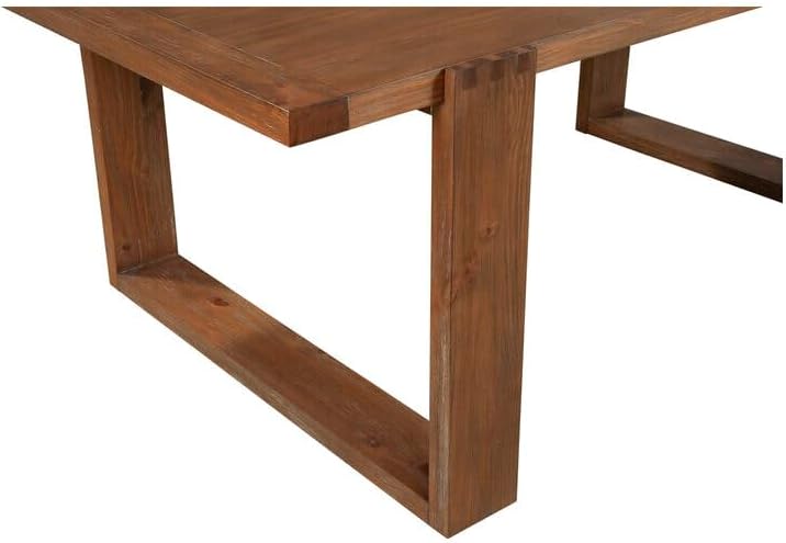 HomeStock Southwestern Sensibilities Dining Table in Antique Cappuccino with Fixed Top, Mindy Solids & Veneer, and Timeless Design