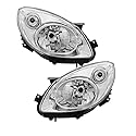 Halogen Scheinwerfersatz Scheinwerfer Satz Hauptscheinwerfer Set links rechts elektrisch W5W H4 PY21W chrom passend für Twingo II CN0_