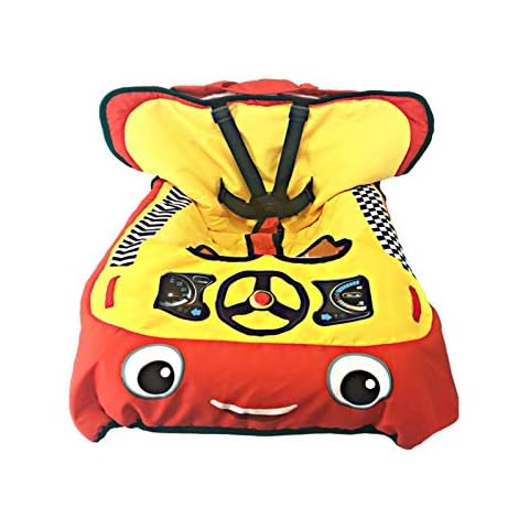 pologyase Shopping Cart Cushion Trolley Seat Pad High Chair Cover Mat Baby Children Supermarket Shopping Cart Cushion Velvet Printed Fabric Safety Travel Portable Cushion, For 6 Months To 3 Years Old Cover