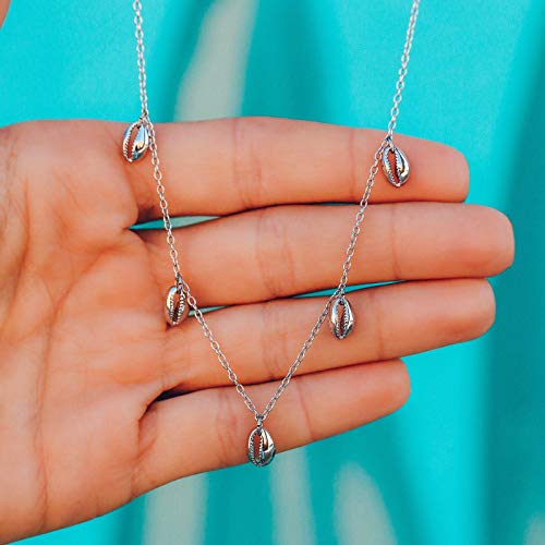 Pura Vida Silver-Plated Cowrie Shell Choker Necklace - 14 Inches, 2" Extender #TOP2