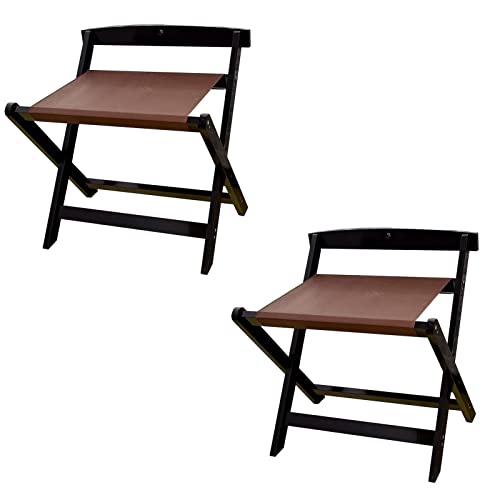 Porte-Bagages Porte-Bagages en Bois Massif - Porte-Valise Pliable pour hôtel, Porte-Valise avec Dossier et Porte-Chaussures, Tabouret Portable de Voyage, pour hôtel/Chambre d'amis/Chambre (l