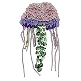 Jellyfish Beaded Patches for Clothing DIY Sequin Sew on Applique 2pieces TH0223B