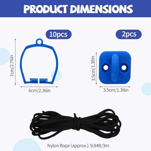Sinbana 13pcs Suspension Bridge Track Accessory Set Compatible with Hot Wheels, Connectors Pieces for Hotwheel Include 10 Bridge Supports 2 Wall Mount Bracket 1 Rope for 1:64 Scale Toy Cars(Blue) - 1