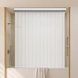 Jakooz Ceiling Mounted Rollup Bathroom Shower Curtain/Liner 56' Base – Up to 95' Long - Use for 9' Ceilings – Waterproof PEVA – Plastic Shower Curtains for Bathroom – No Rod, Hooks or Rings (Stripe)