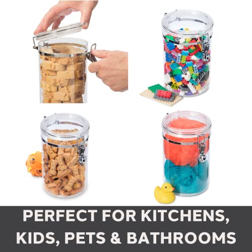 image for Oggi 4pc Clear Canister Set with Clamp Lids & Spoons - Airtight Food S