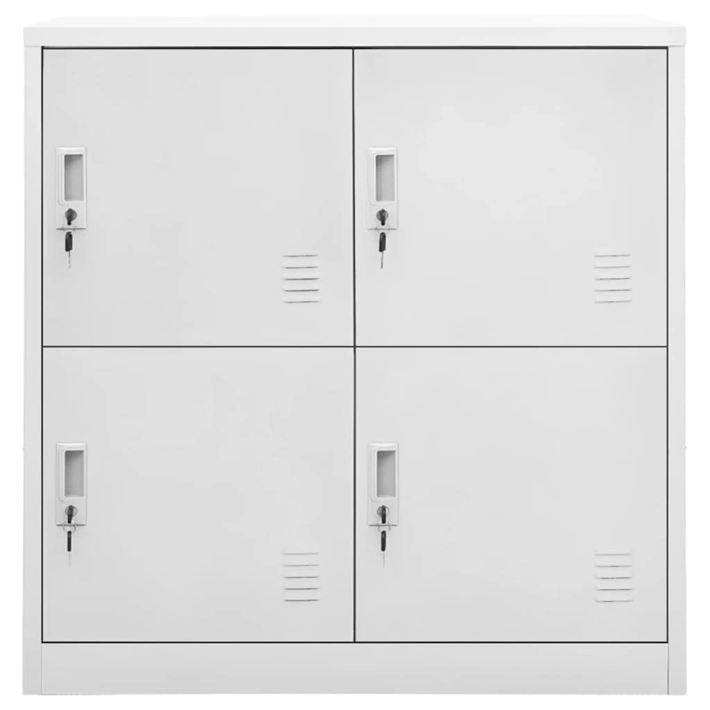 Armadietti 2 pezzi, grigio chiaro, in acciaio, 90 x 45 x 92,5 cm, con serratura, 4 scomparti, per ufficio, garage, cantina, ripostiglio, spazio e ordine