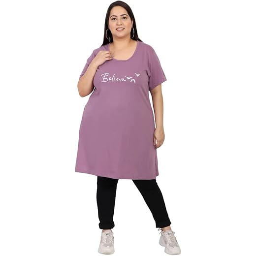CUPID Womens Cotton Round Neck T-Shirt Plus Sizes