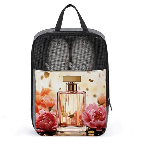 Fashion Perfume Shoe Bag For Travel Double Zipper Design Shoe Pouchs Space Saving Snowflakes Cloth Shoe Bags Portable Shoes Pouch Carrier Organizer for Home Beach