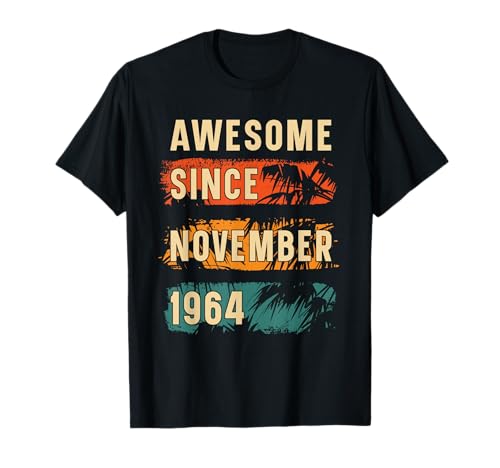Awesome Since November 1964 Birthday Vintage Retro Birthday Camiseta