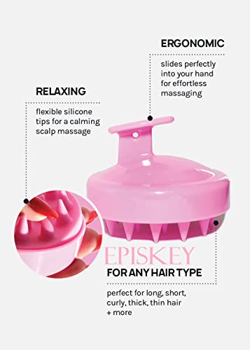 Image of QIQI Scalp Massager Brush for Hair & Shampoo | Relaxing Head Massager with Soft Silicone Bristles | Deep Cleansing & Anti-Dandruff Tool for Men & Women(PINK 35)