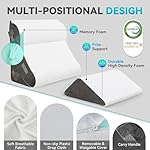 BDEUS 4PCS Bed Wedge Pillow Post Surgery, Orthopedic Sleeping Wedge Pillow Set for Back, Neck and Leg Pain Relief, Acid Reflux, GERD, Memory Foam Support Pillows for After Surgery, White - Image 3