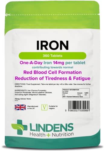 Lindens Iron 14mg Tablets - 360 Vegan