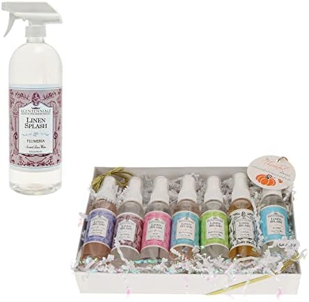 Scentennials Plumeria 32oz Linen Spray and 2oz Linen Spray Sample Pack (Bundle)