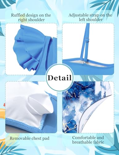 NAPU Girls Swimsuit 2 Piece Bikini Set Ruffle Bathing Suit for Girls Tropical Teen Swimsuits Summer Beach Swimwear 5-16 Years4