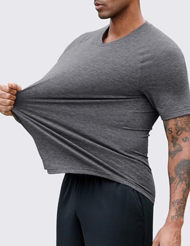 PINSPARK Men's 3 Pack Workout Shirts - Quick Dry Gym Athletic Shirts Moisture Wicking Short Sleeve T Shirts2