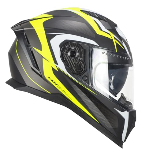 CGM Helm Full Face 311G Blast Sport schwarz Neongelb matt, M (57-58 cm)